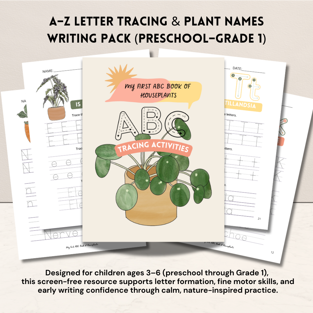 A–Z Letter Tracing & Plant NAMES Writing Pack (Preschool–Grade 1).png