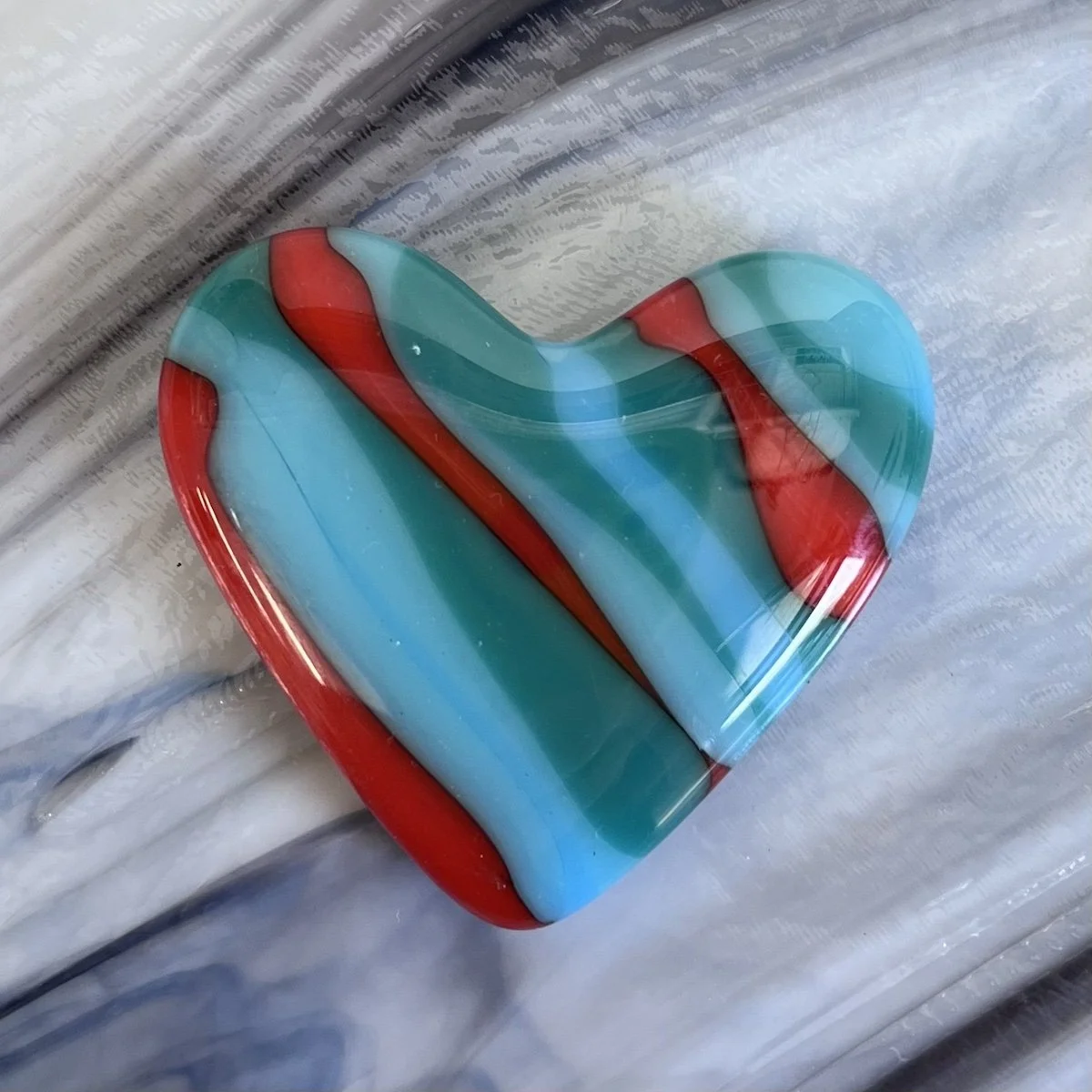 Turquoise & Red Stripes 2"