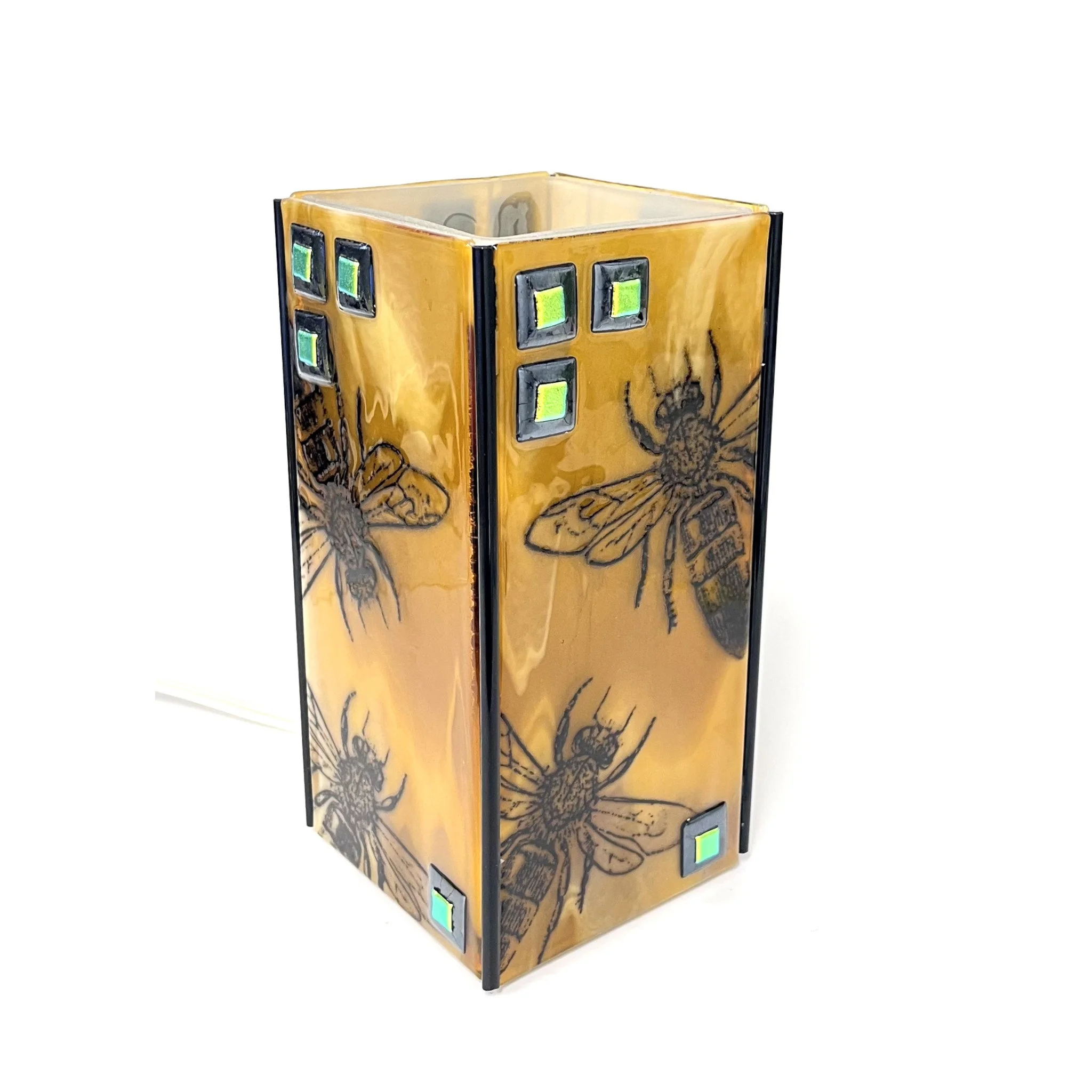Golden Bees Lamp 8.5" tall