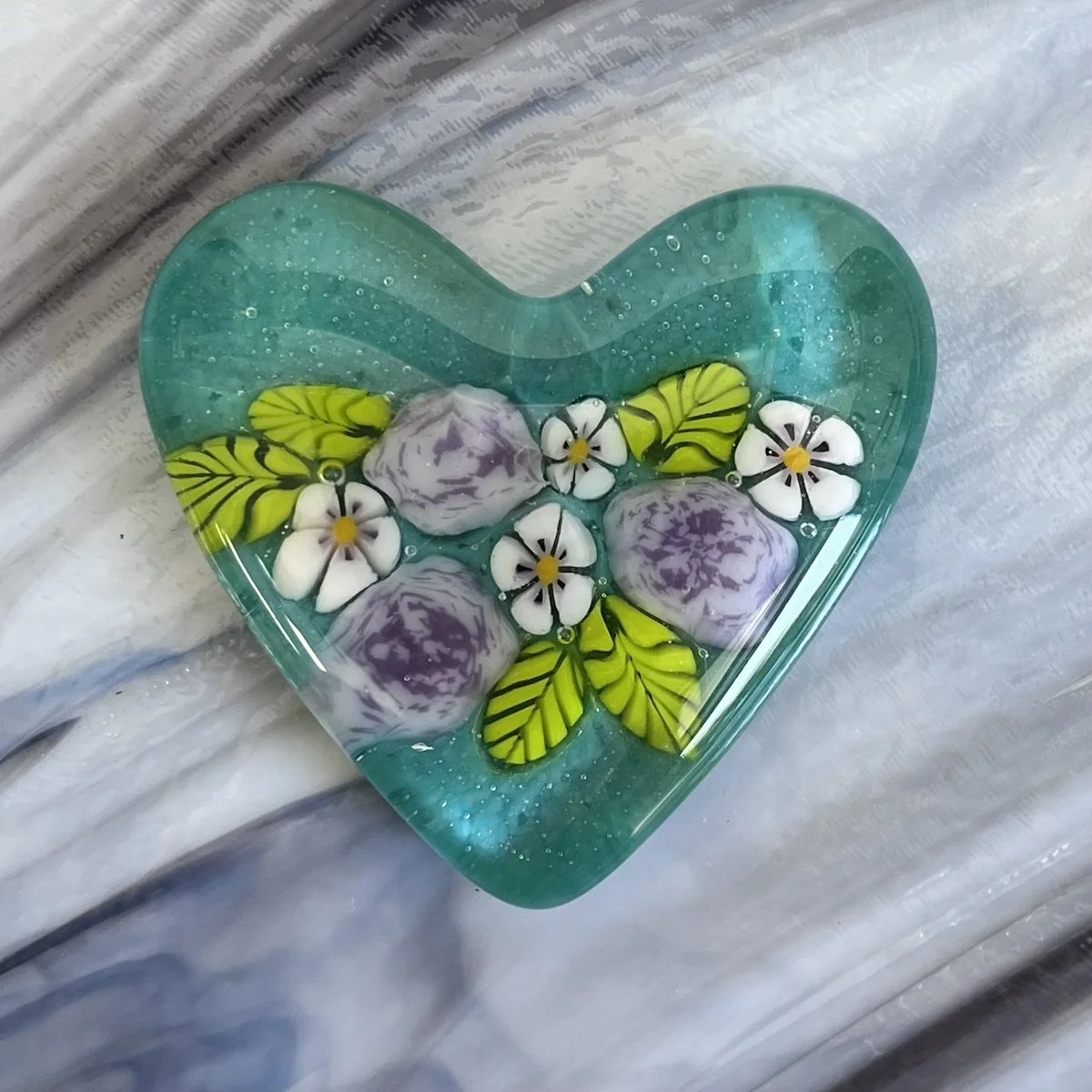 Teal & Lavender Blooms 2"