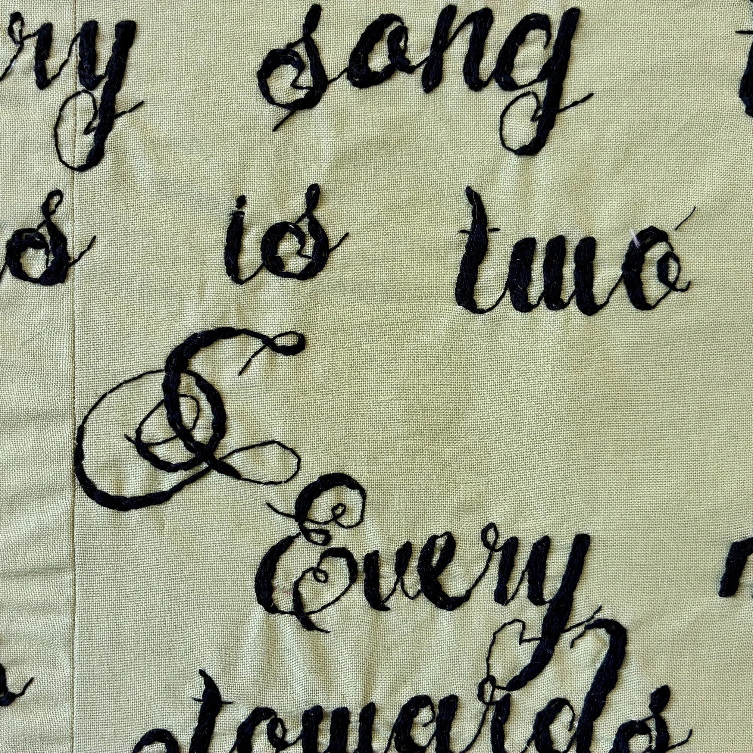 Banner VI (detail), cotton fabric, thread, size, 2026