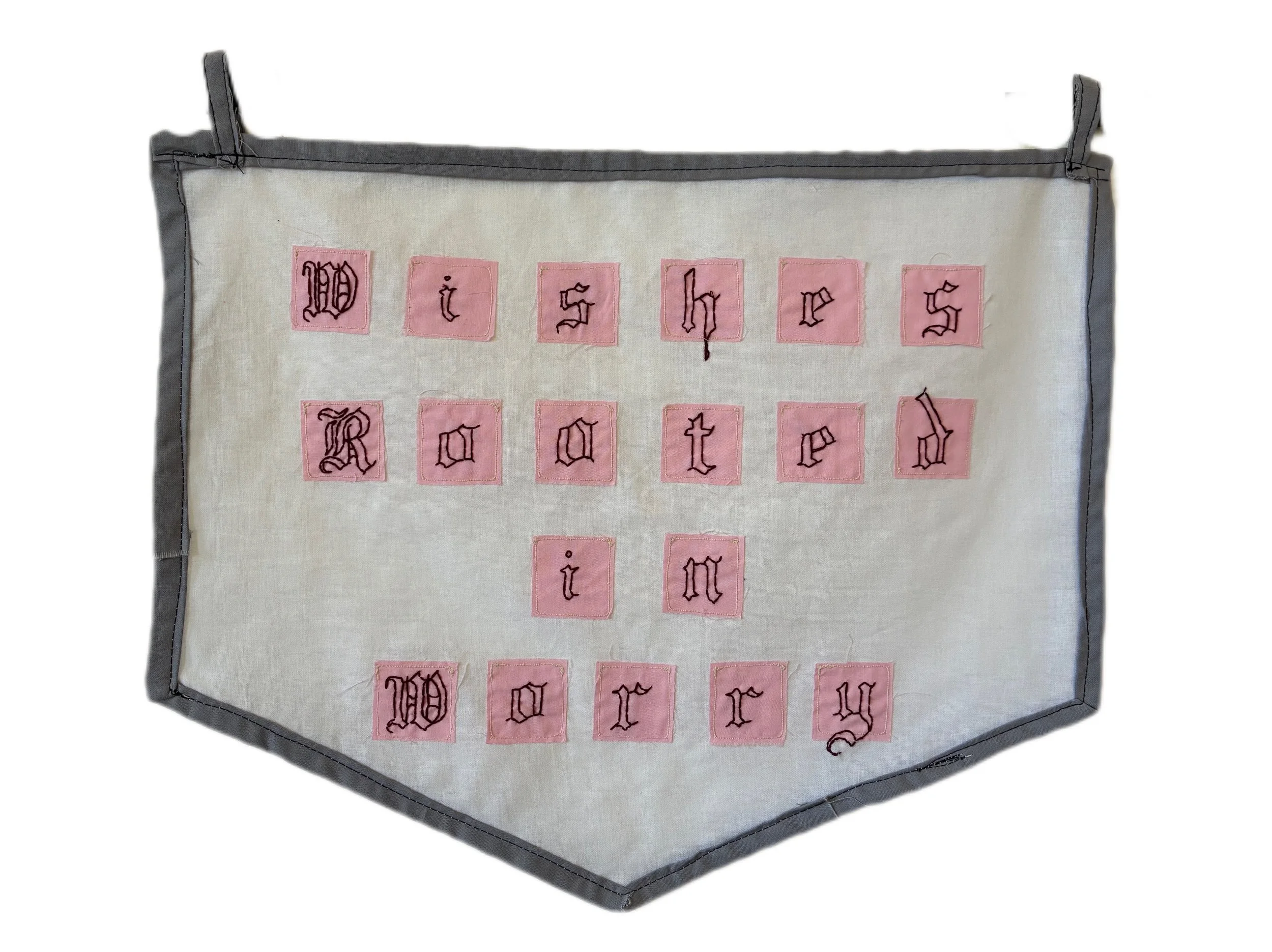 Banner V, cotton fabric, thread, size, 2026