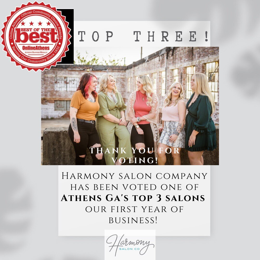 You read that right! TOP 3! And it's all because of YOUR support. Athens best of Gala is August 4th, and we can't wait to share that experience with you! 
Stay tuned later this week as we draw for the winner of our voter's give away!