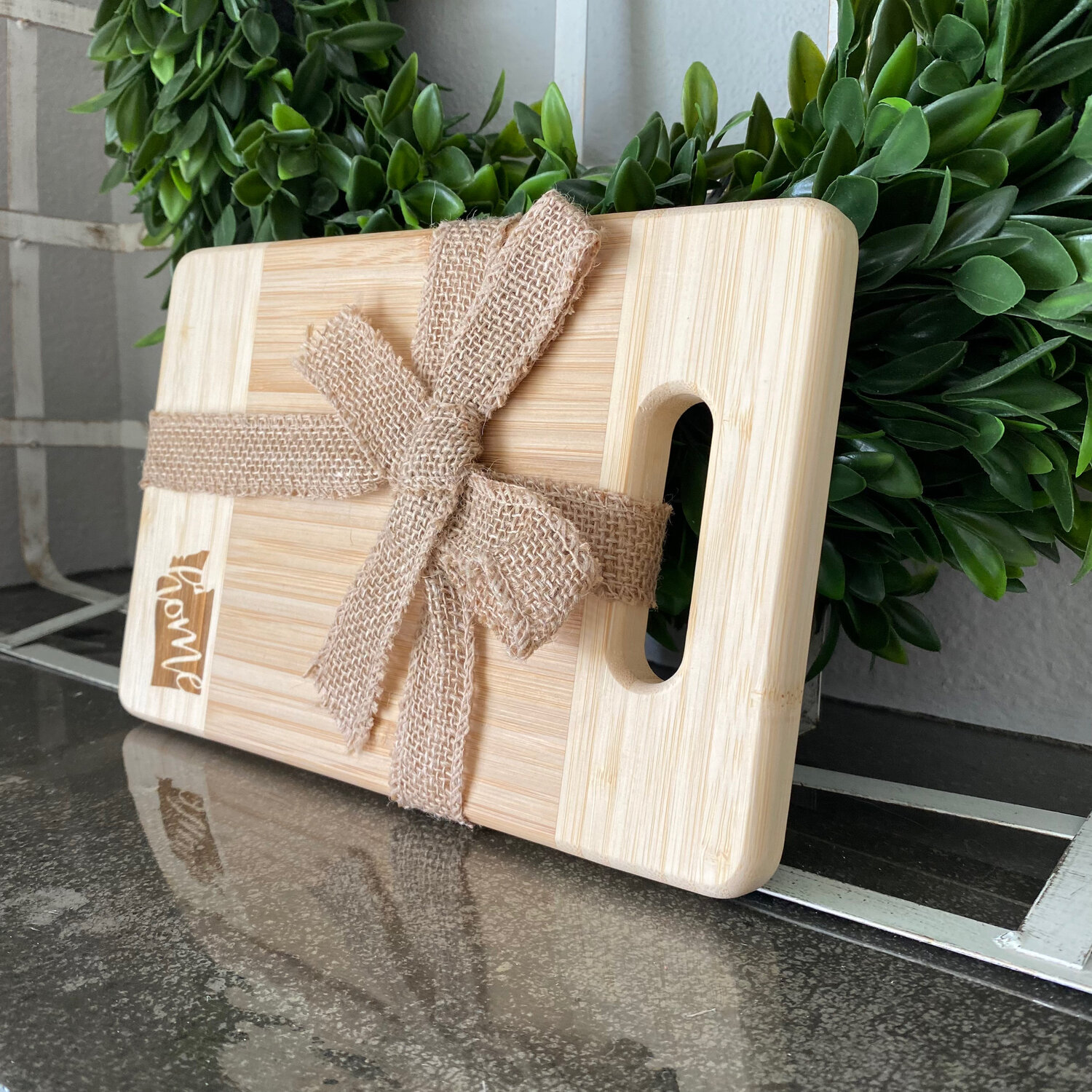 Washington, Floral Engrave, Bamboo Cutting Board, Medium, Housewarming,  Hostess Gift — RusticOrchid