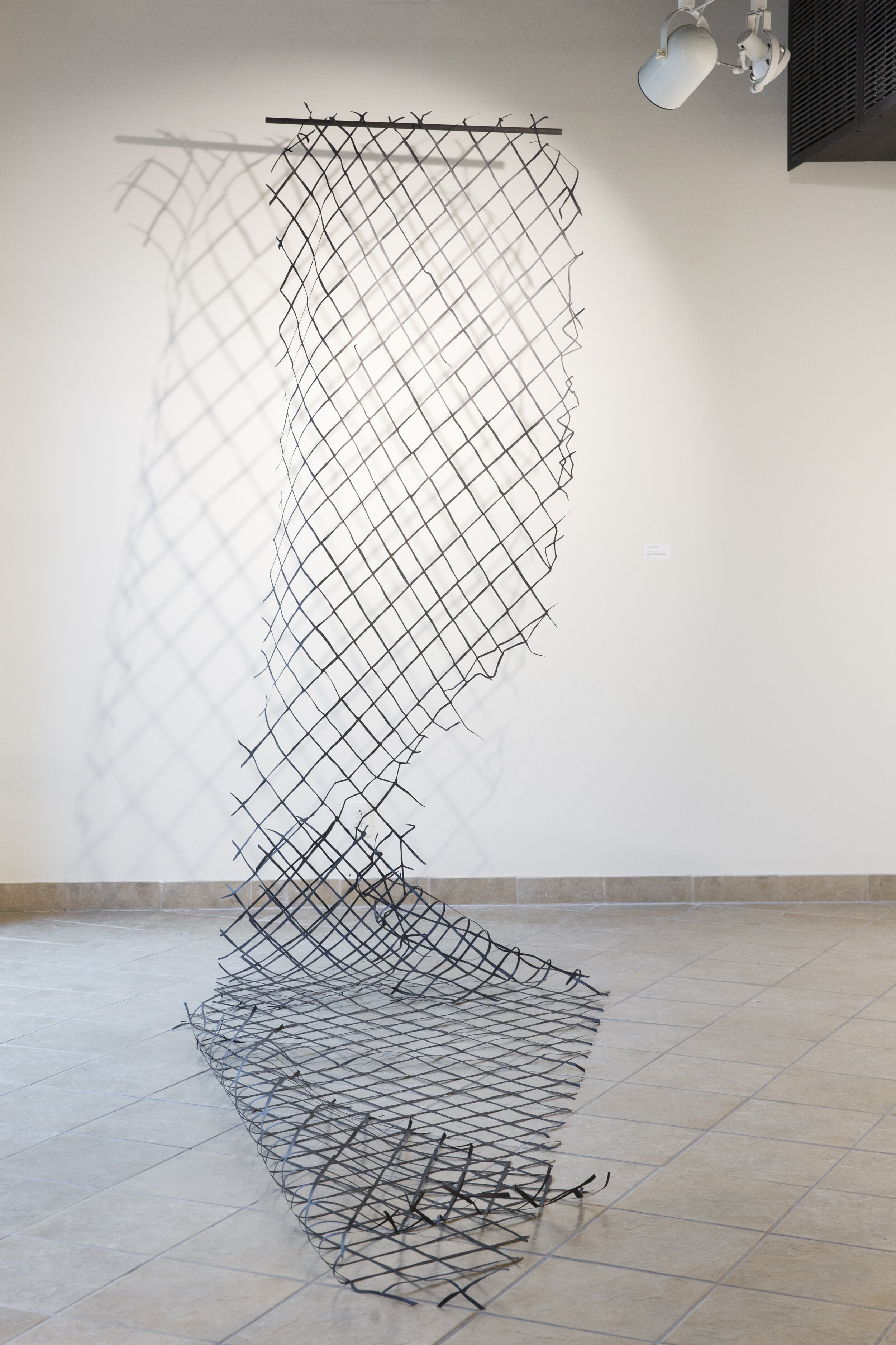  Fence, paper, and PVC, approx.  5’x18’, 2021		   