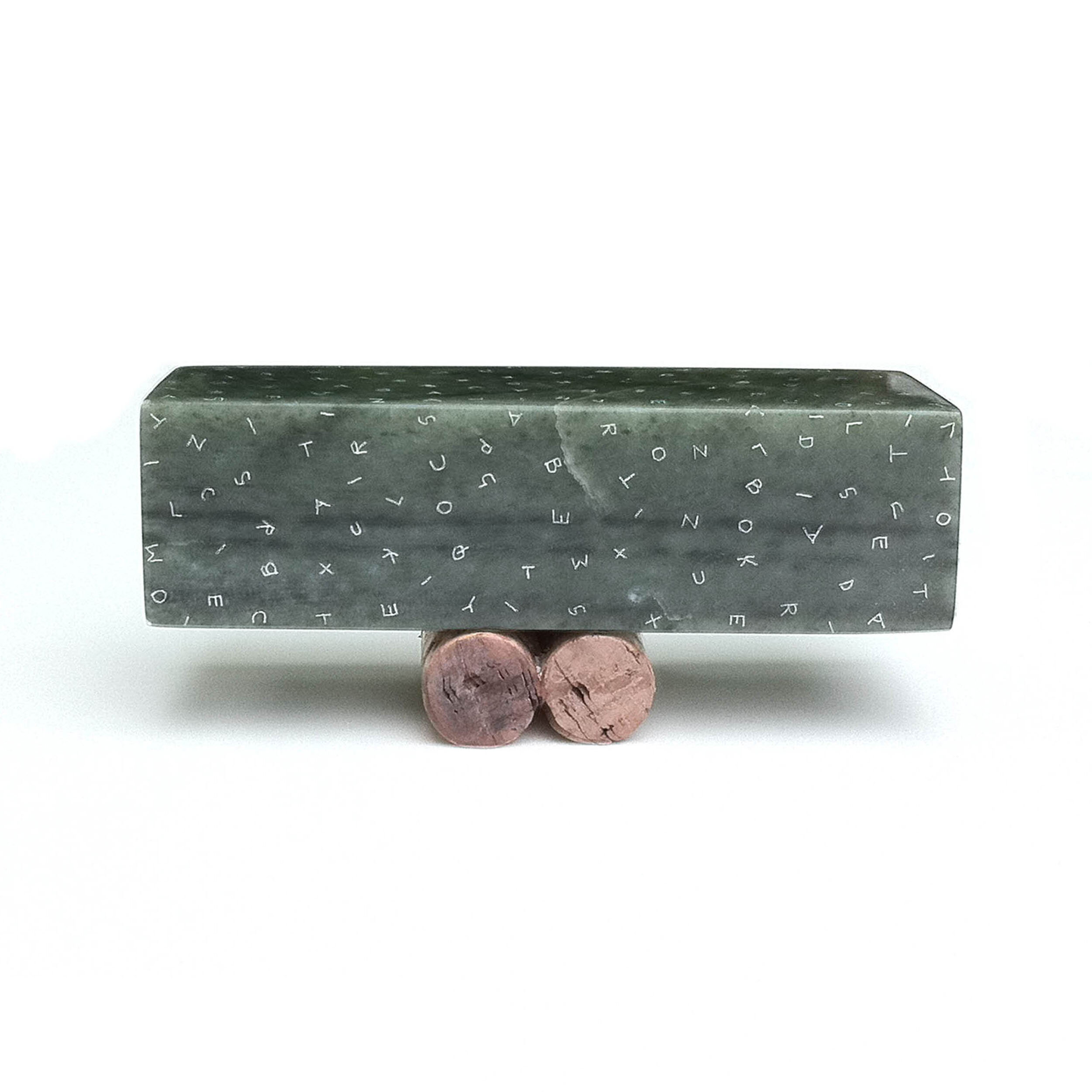   Untitled   2011  Soapstone and cork 2½" x 5¾" x 2" 