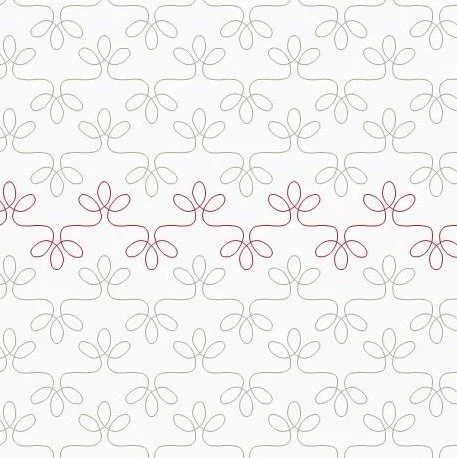 Pattern of stylized four-leaf clovers in white, gray, and red.