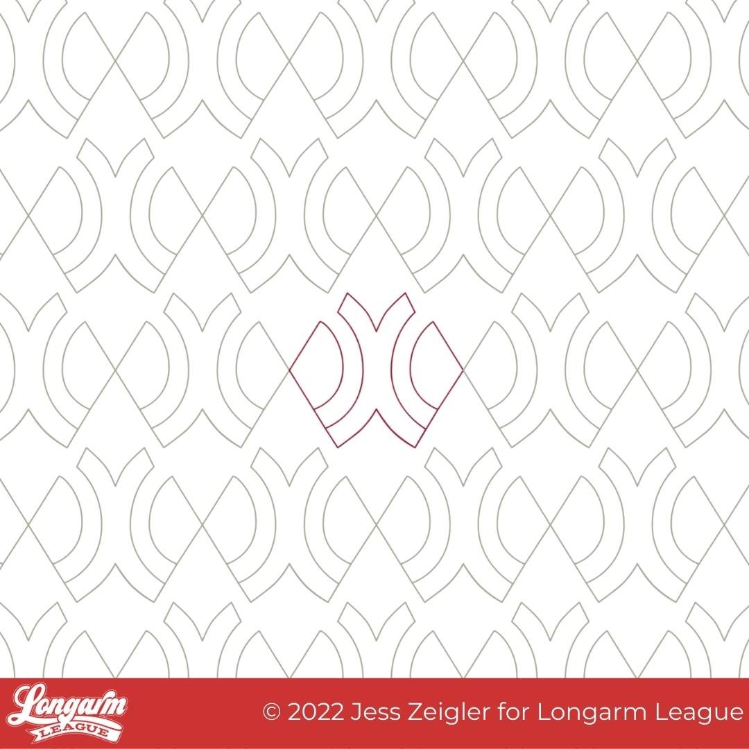 A repeating pattern of geometric shapes, with a darker, more prominent shape in the center of the image.
