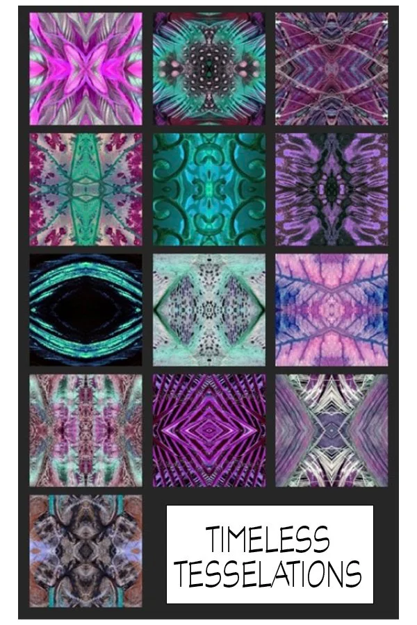 TIMELESS TESSALATIONS- Infinite patterns join and align, fragments of beauty in colors entwine. In each connection, a story unfolds, a journey through shapes both new and old.