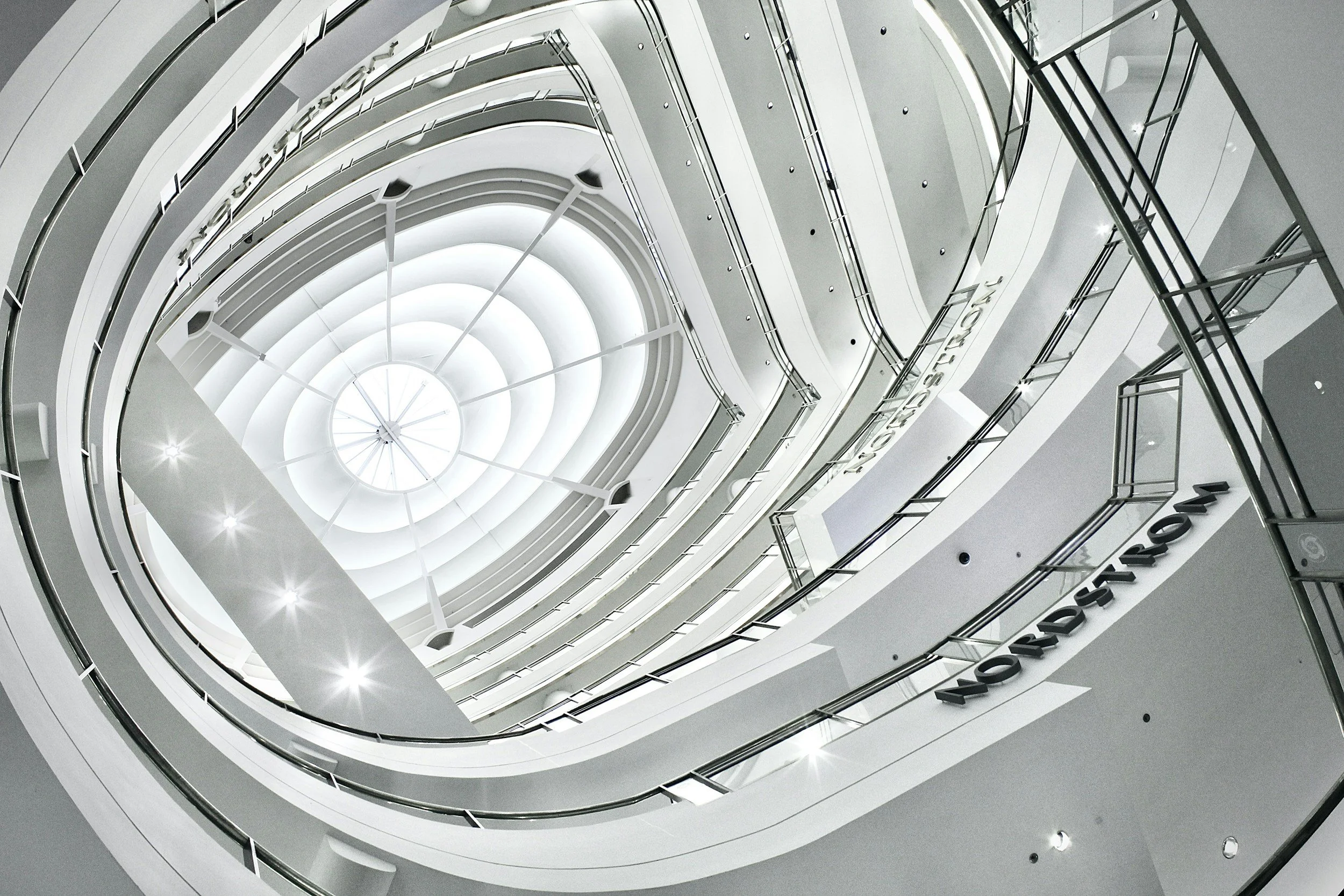 The inside of Nordstrom department store.