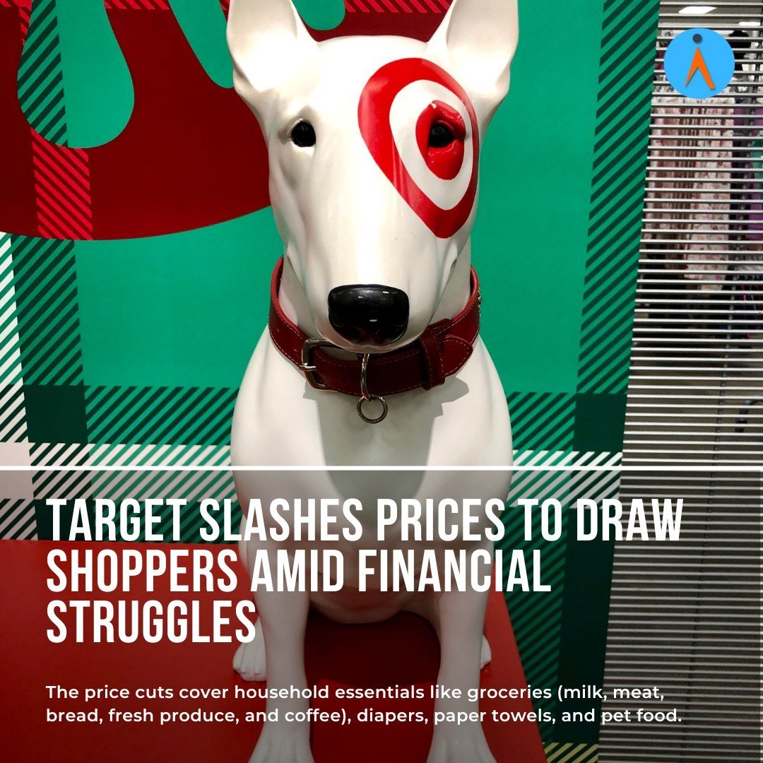 Target announced it's cutting prices on 5,000 popular products to attract more customers despite ongoing financial challenges. The price cuts cover household essentials like groceries (milk, meat, bread, fresh produce, and coffee), diapers, paper tow