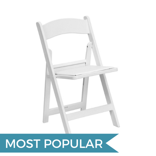white resin chair rental in DuPage County for weddings and outdoor events