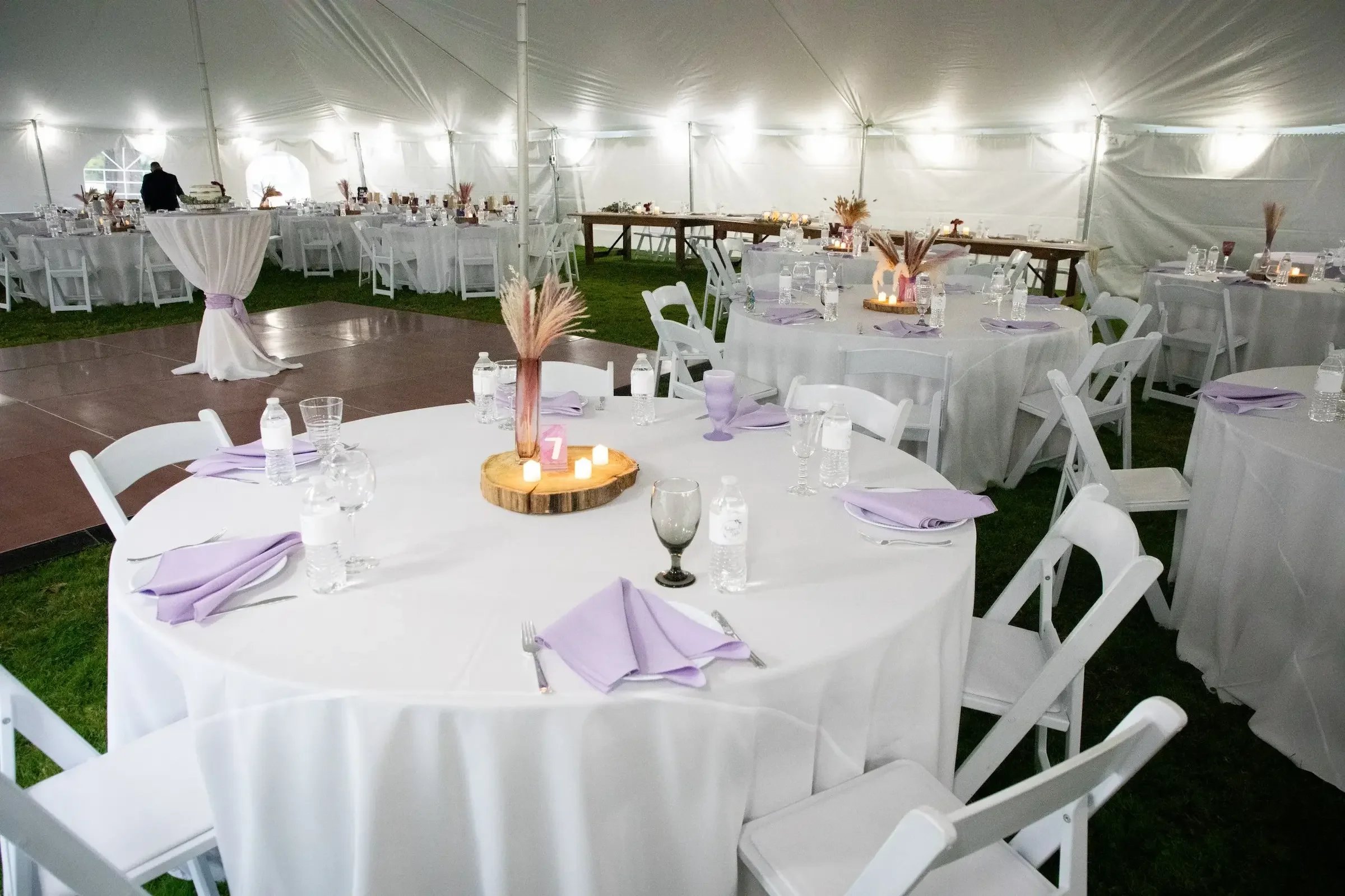 outdoor wedding table and chair setup in Hinsdale IL