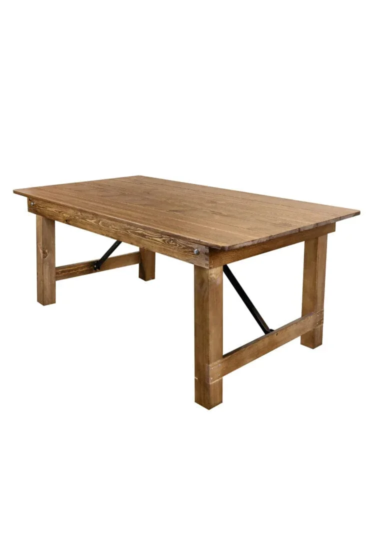Farmhouse table rental for event seating in Chicago area
