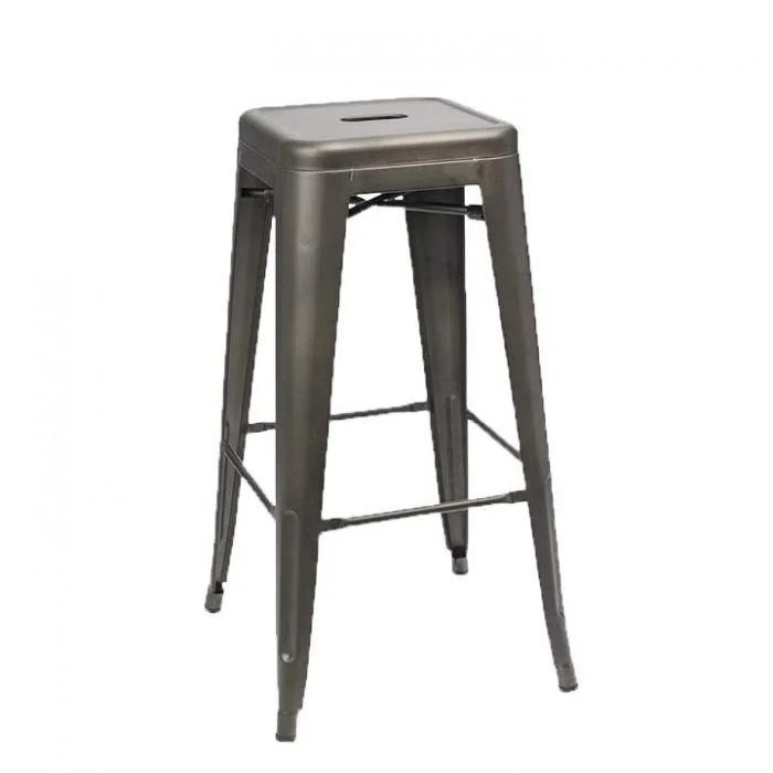 Modern gunmetal bar height stool rental for upscale events in DuPage County Illinois