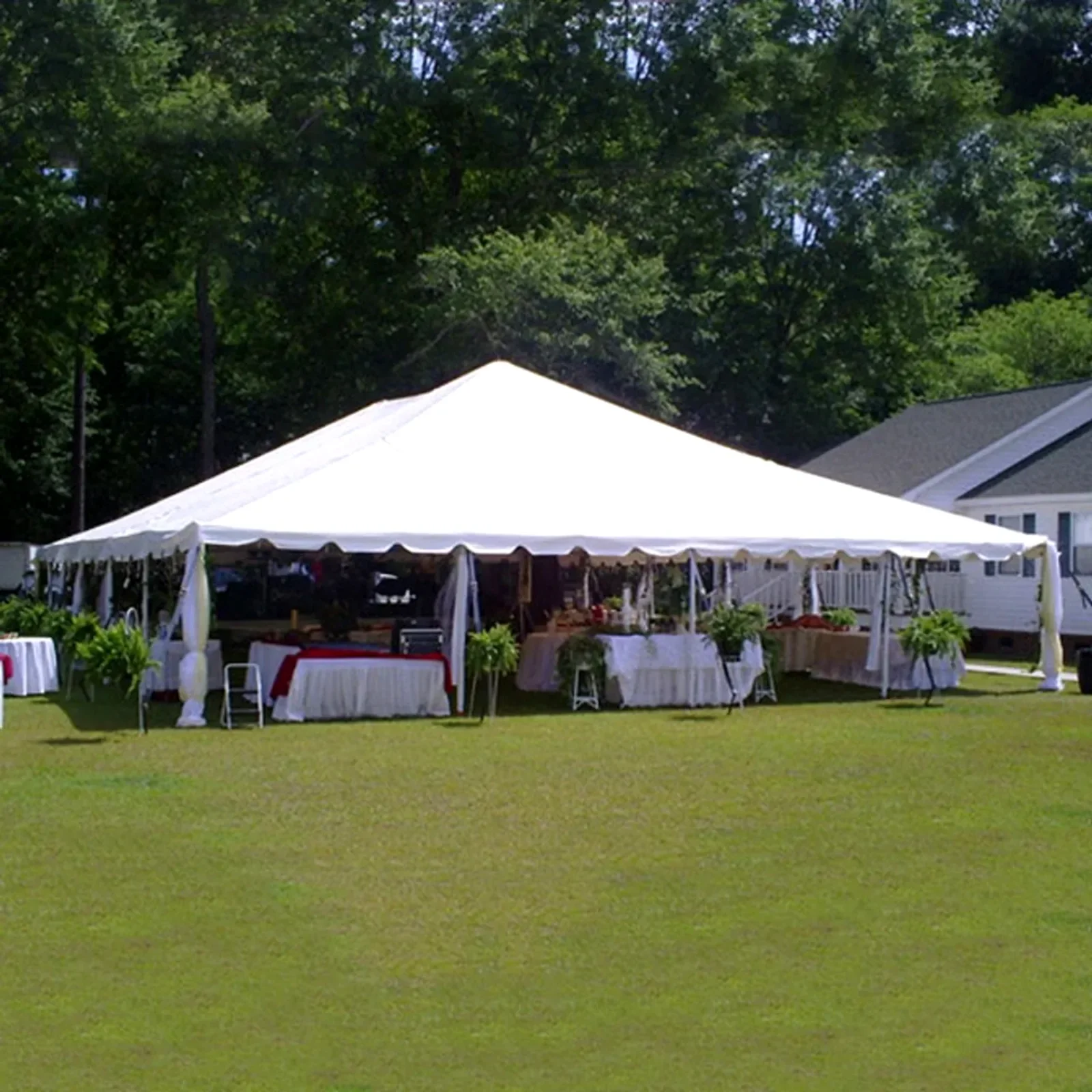 40x80 large event tent on grass for wedding celebration in Illinois