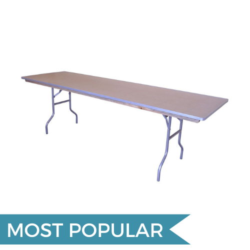 8 foot banquet table rental Chicagoland for large events and gatherings