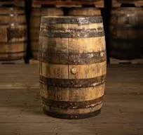 Farmhouse style barrel bar cocktail setup rental in DuPage County Illinois