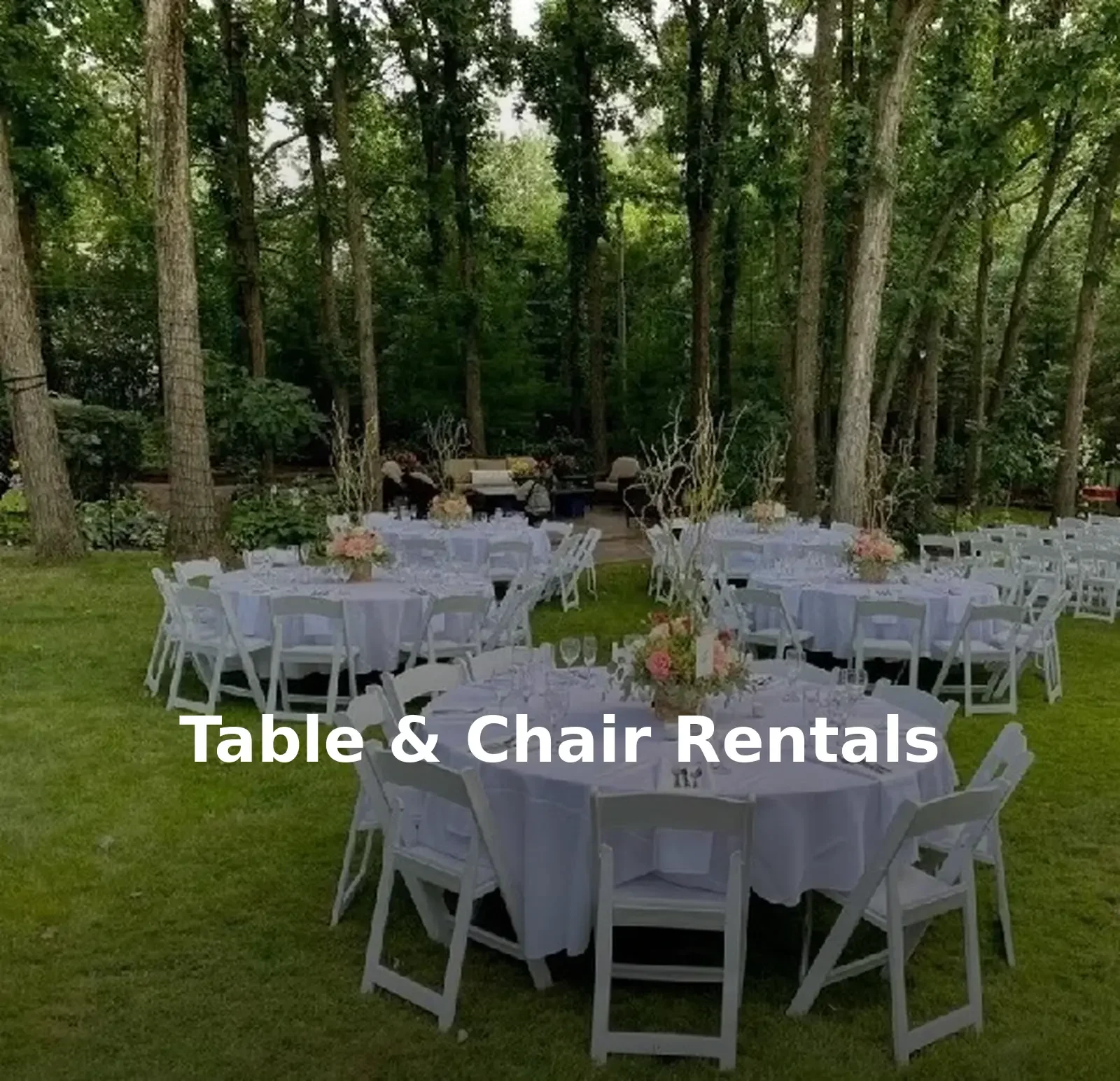 Event table and chair rental package setup for suburban Chicagoland gatherings