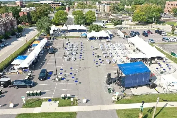 Large corporate event tent rental in Chicagoland area by DuPage Tents & Events