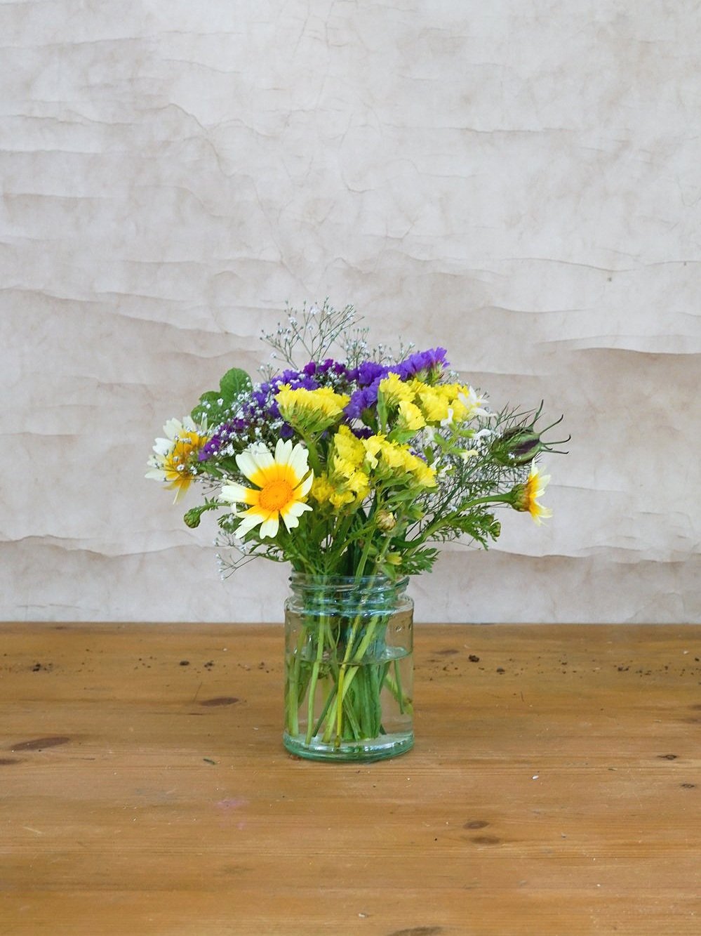 Small+Jam+Jar+Posy+-+Yellow+and+Purple+-+Moorfield+Farm+Flowers.jpg