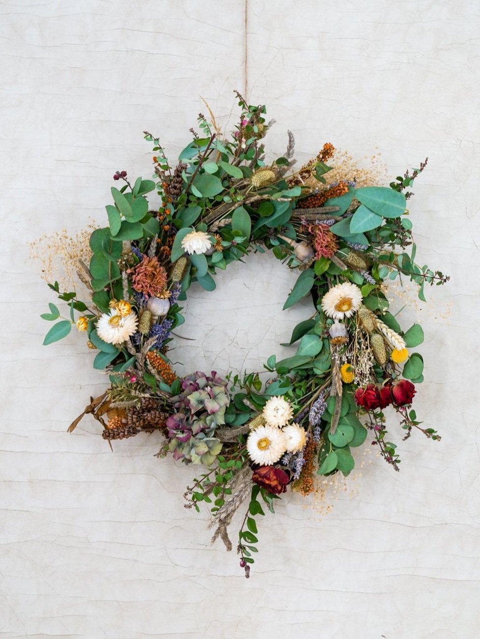 Handmade+Traditional+Eucalyptus+Floral+Autumn+Wreath+-+Full+Front+-+Seasonal+Sustainable+British+Flowers+-+Moorfield+Farm+Flowers+Cheshire.jpg
