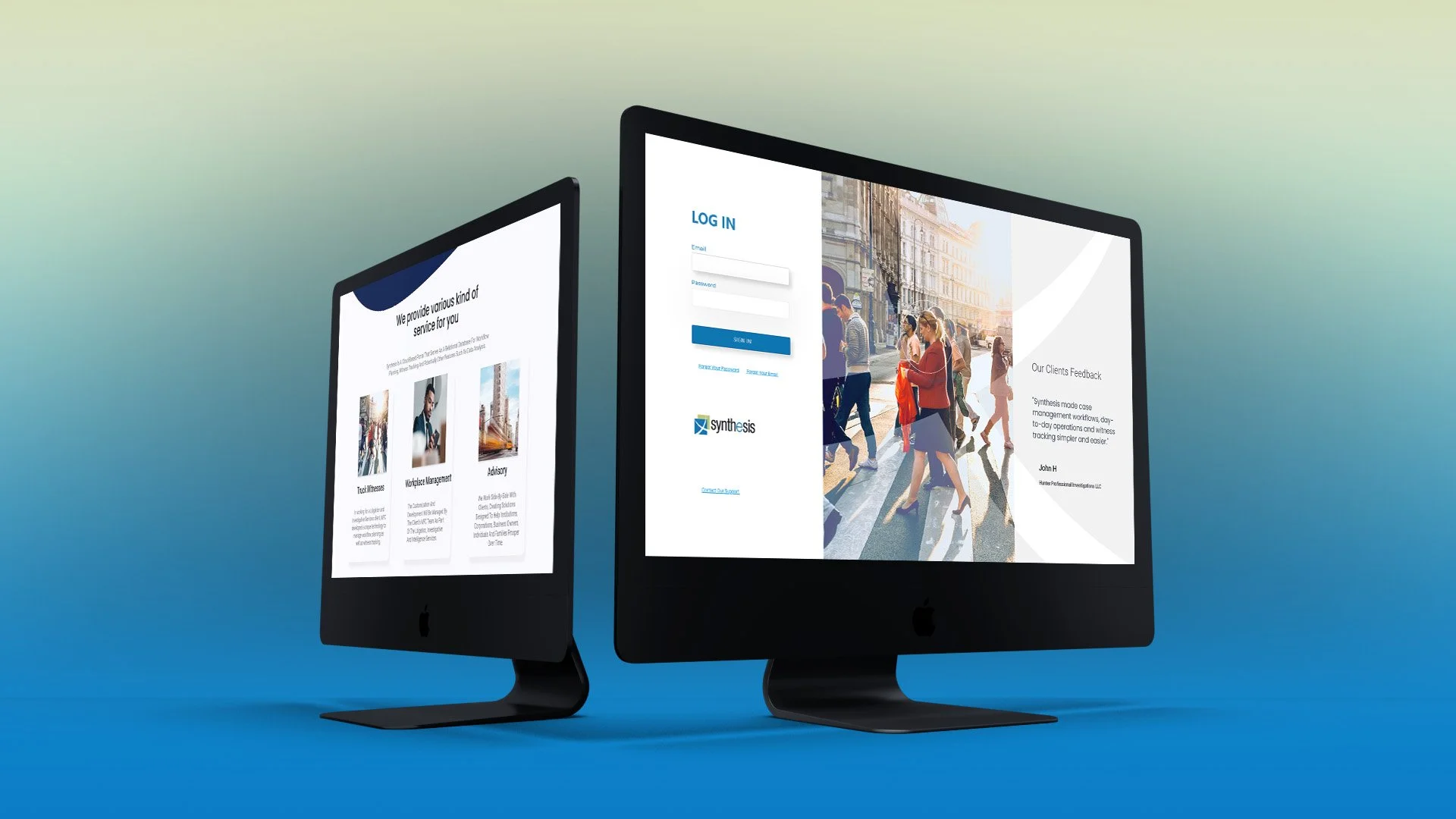 Desktop view of platform