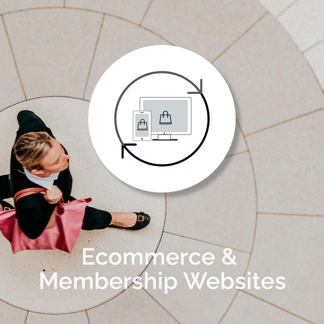 woman walking with a pink bag - E-commerce and membership websites icon Icon