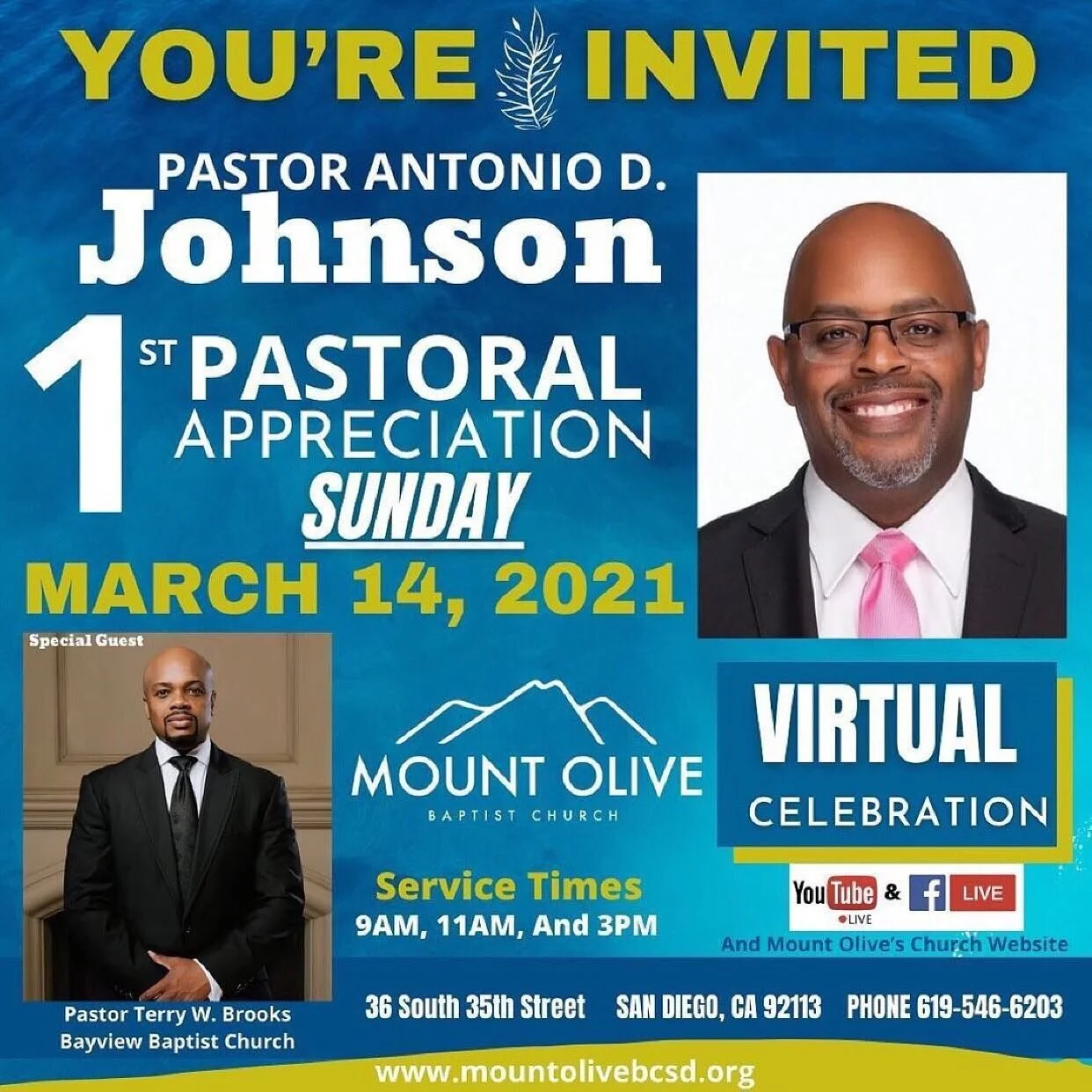Repost from @mobcsandiego
&bull;
Happy 1 Year Pastoral Anniversary to our awesome Pastor &amp; Leader! Thank you @revtonyj for your faithful service this past year! All are welcome to join us as we celebrate this wonderful occasion! Service times are