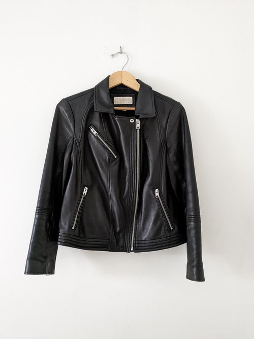 Michael Kors Leather Jacket | Large — Evergreen Consignment Studio | Buy &  Sell Pre-Loved Clothing.