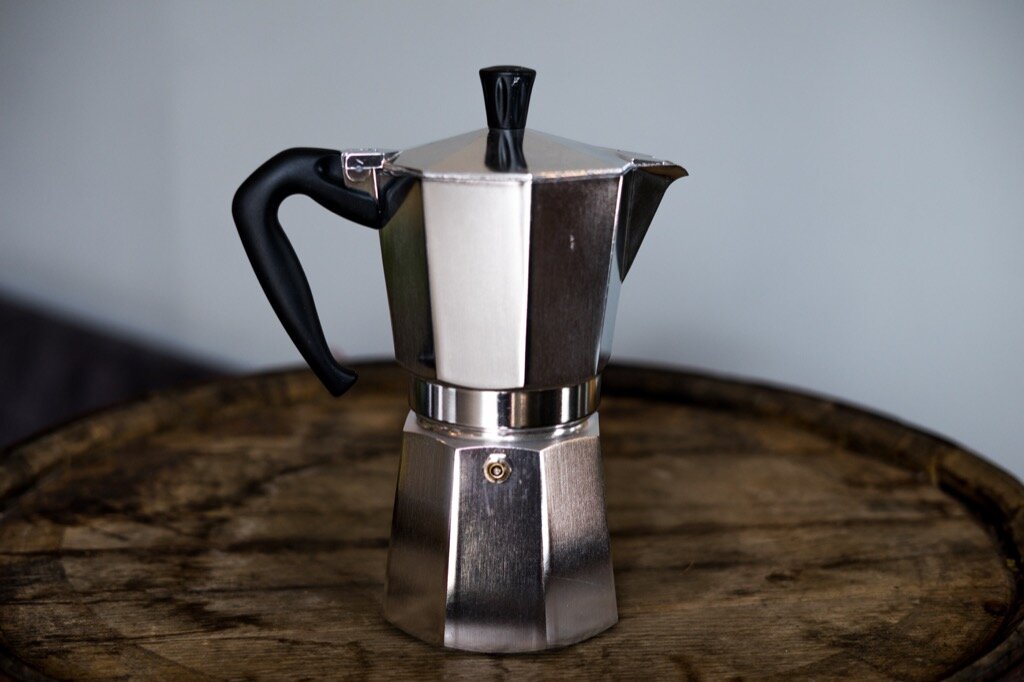 Bialetti, Moka Café, 3 Cup Stove Top Espresso Coffee Maker, Silver and  Black 