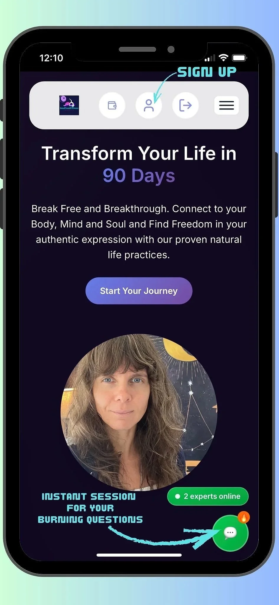 SoulFoodFitness.app showcasing Rozzebud's advanced intuitive wellness platform, built on the same trusted system used by Kasamba and Purple Garden but upgraded with seamless session booking, holistic mind-body-spirit support for clients worldwide.