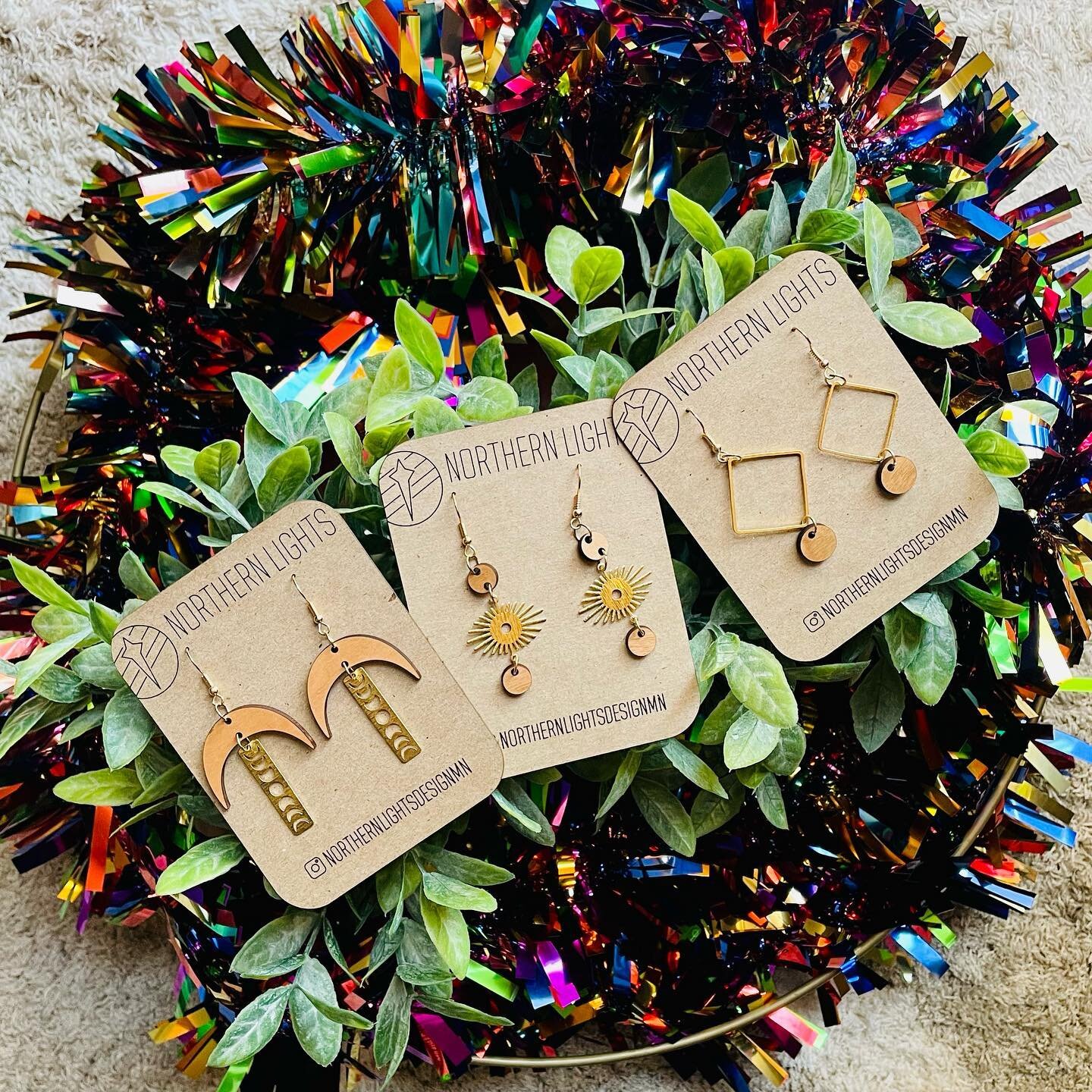 New! Gorgeous! Fun! Statement! Whatever you want to call them isn&rsquo;t wrong, but we just want them in your ears! 
.
.
. 
#shopsmall #shoplocal #mnmade 
#minnesotamaker #northernlightsdesign #smallbusiness #lasercut #mnlove #glowforgemade #glowfor