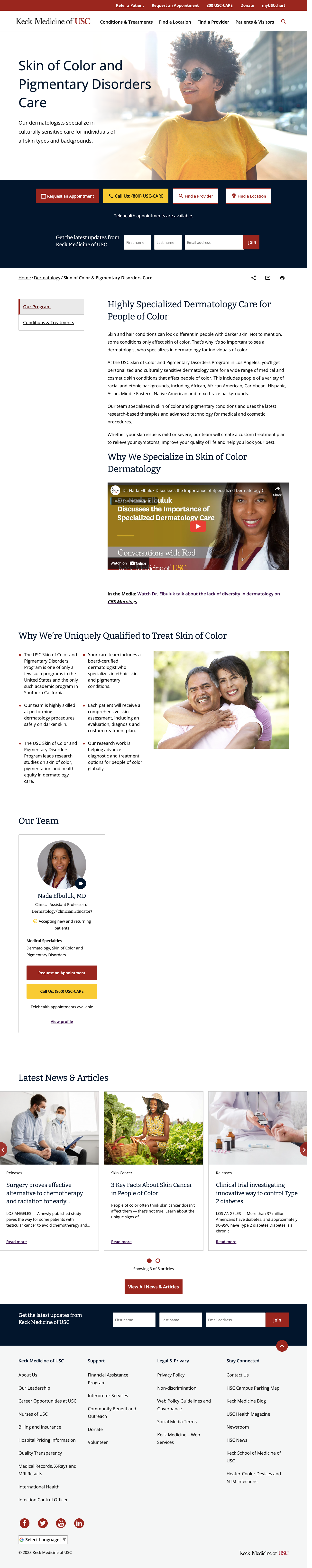 Skin of Color & Pigmentary Disorders Webpage
