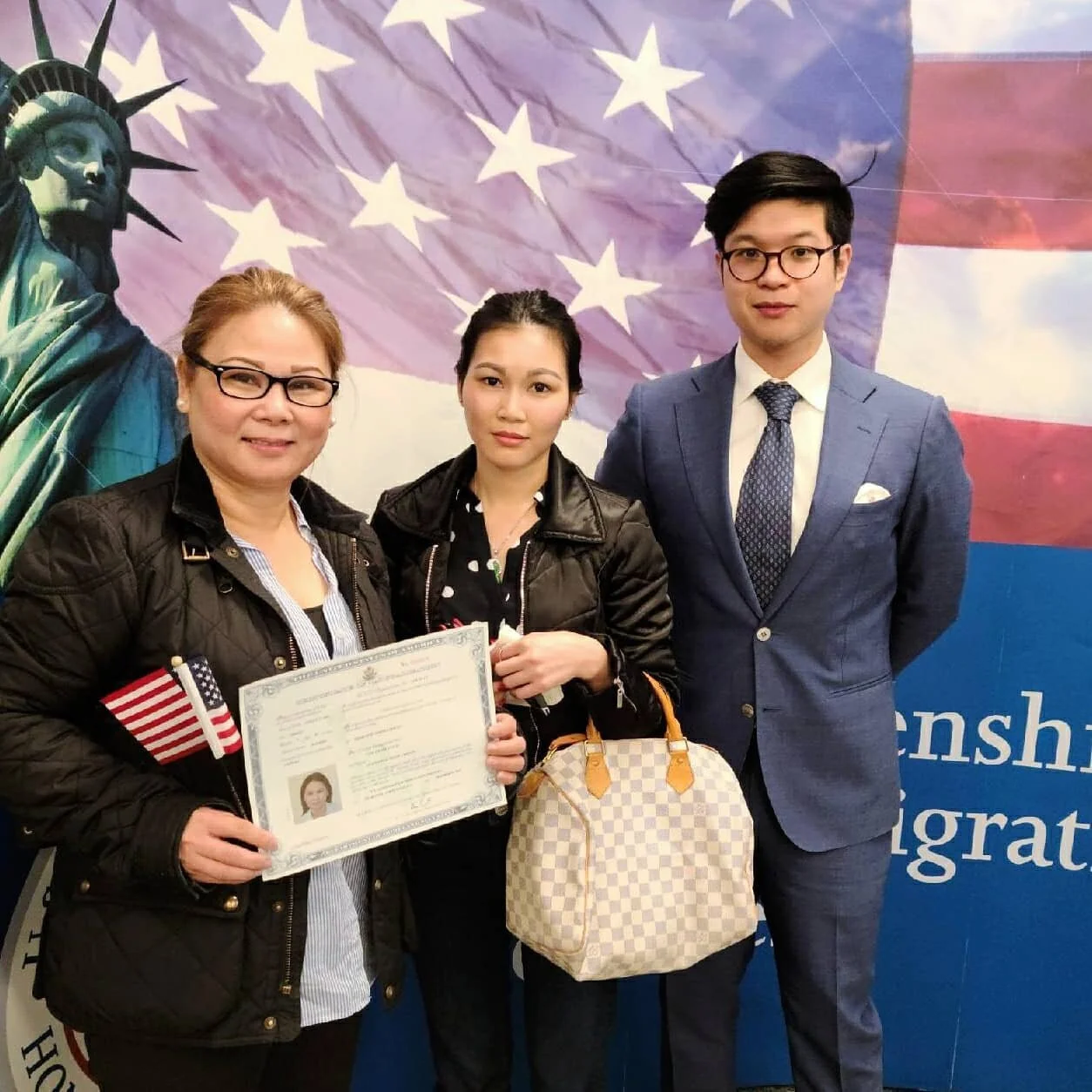 We got her naturalized in time to vote or whateva. 

3 previous attempts for citizenship, no dice, issues here and there. She came to us concerned that she would fail again, she came to us on a recommendation from family trusting us to improve her ch