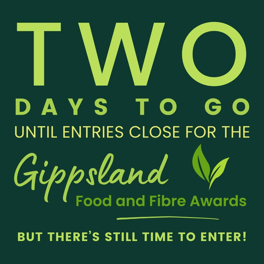 There's still time to submit an entry into this year's #Gippsland Food and Fibre Awards! Applications close at 11:59pm on Sunday 14 April. This event is a major regional celebration of achievement within our sector and brings recognition to the winni