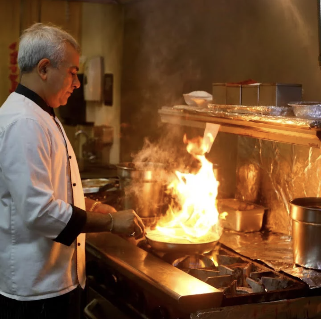 Chef Arun preparing Indian food