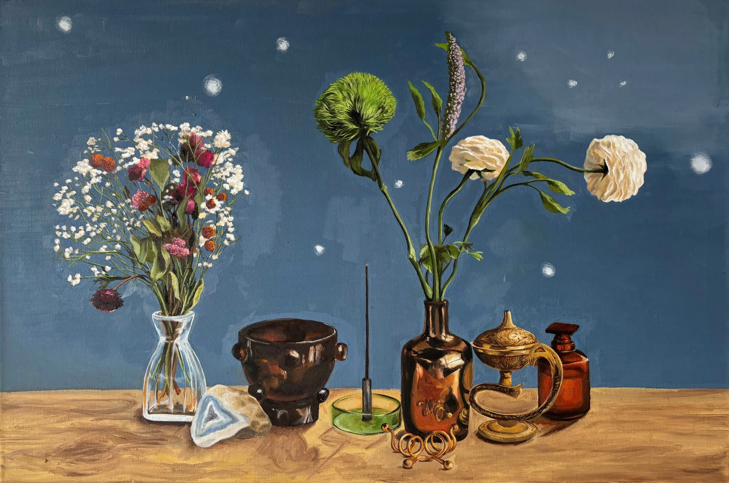 Sacred Amber, 2025, 36 x 24", Oil on Canvas;