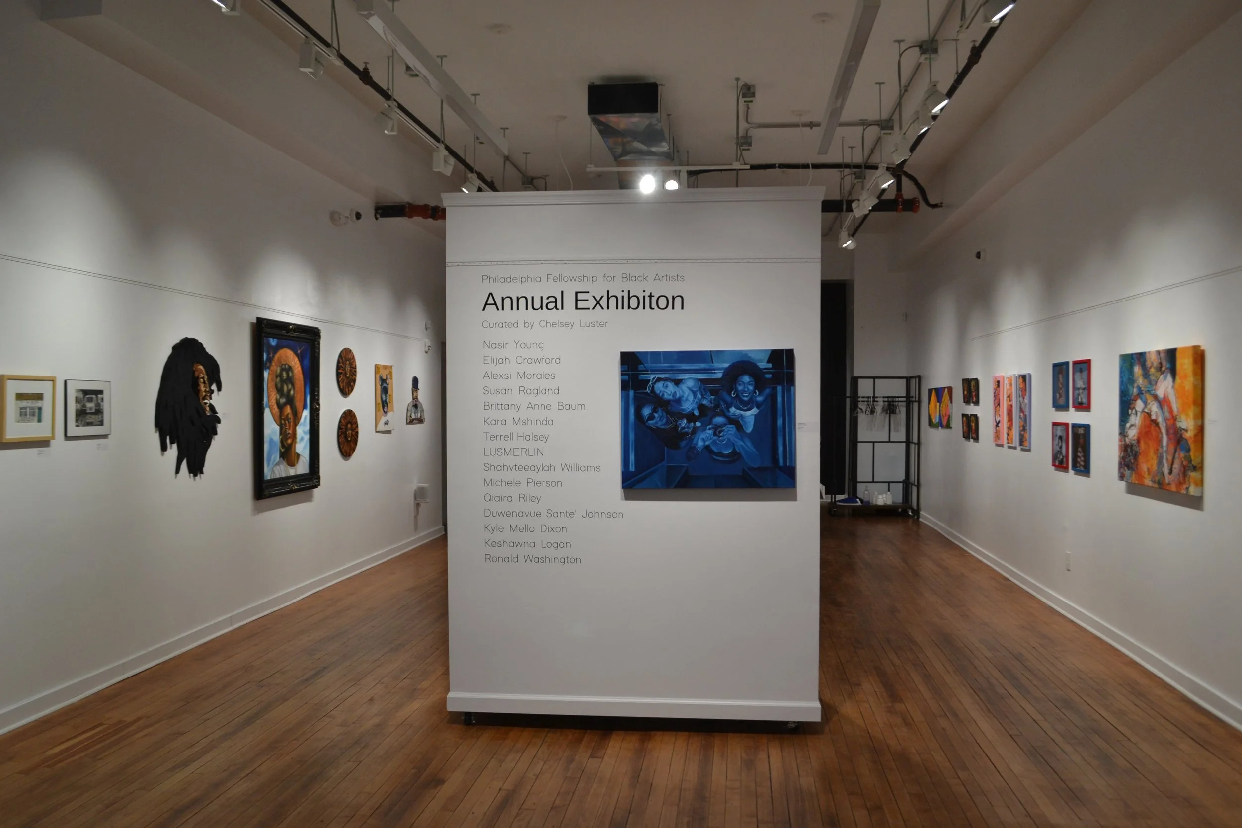 Mural Arts Black Artist Fellowship Exhibition installation image. Photo credit: Chelsey Luster