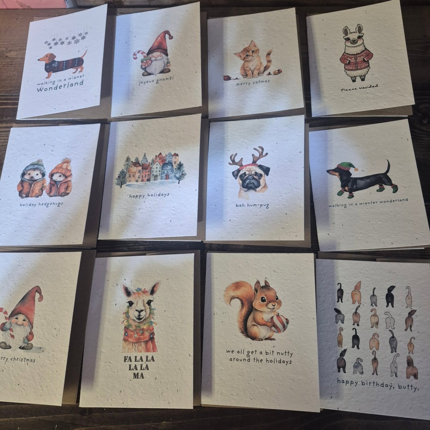 Good morning! We've stocked up on locally made plantable cards from @greetngrowcards ! When you're  done with the card you can plant it for some winter blooms!