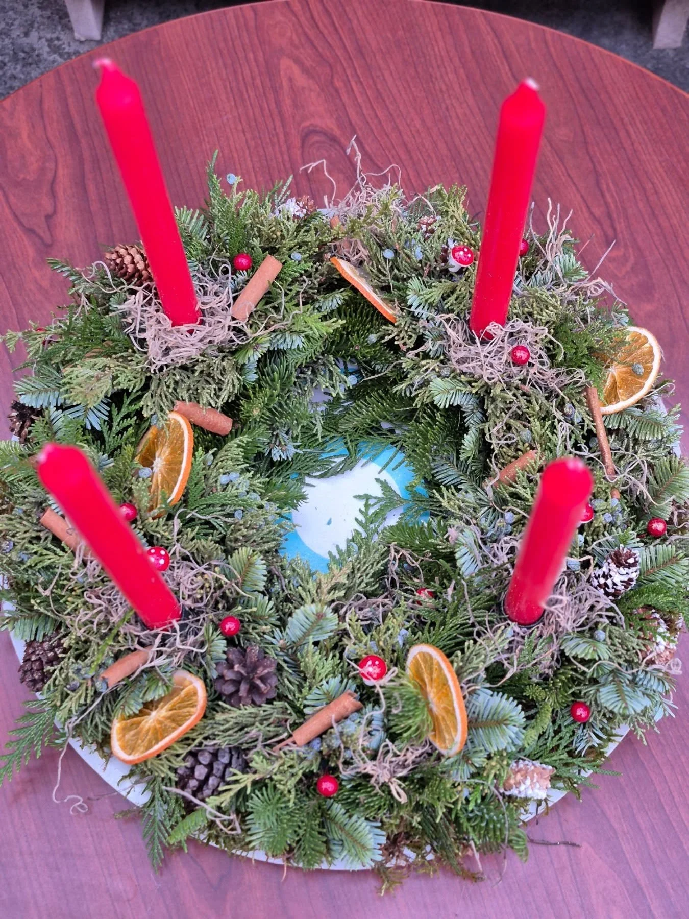 When someone has a yearly tradition, you are happy to be part of it 🙂 we are open 9 to 6
#deherdtgardens 
#coffeeshop 
#adventwreath