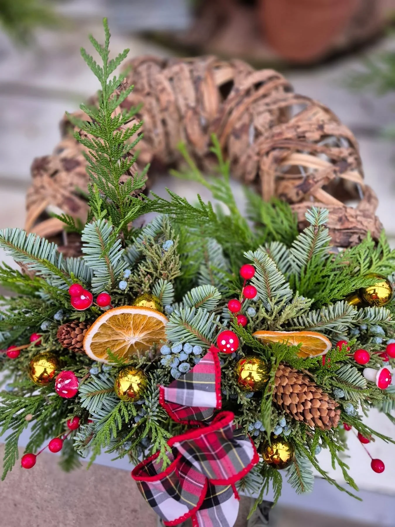 Getting ready to make more Christmas arrangements 🙂 
Our store is open 9 to 6
#deherdtgardens 
#coffeeshop 
#christmasatdeherdtgardens