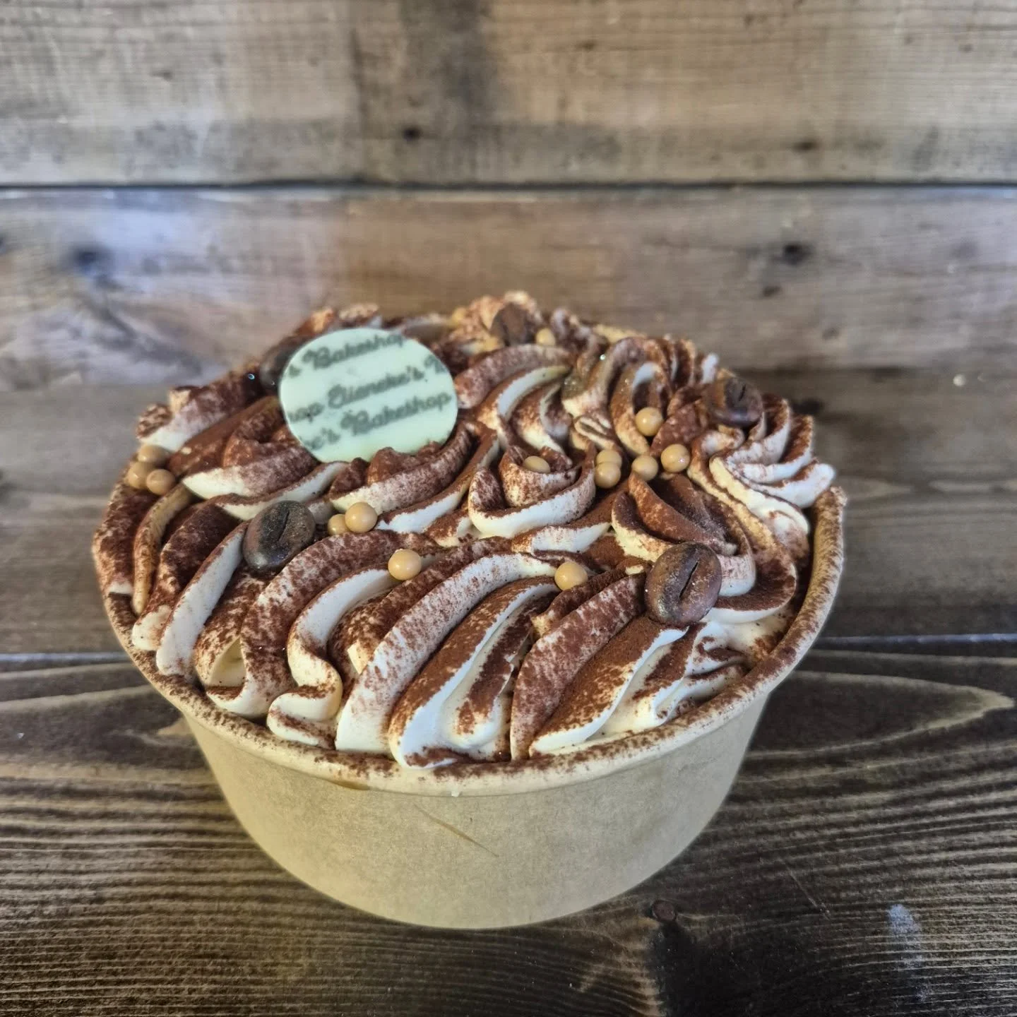 Good morning! We are open today 9-3! 
We have very limited yule logs left so we made some gingerbread tiramisu trifle bowls if you are still looking for a dessert for Christmas!