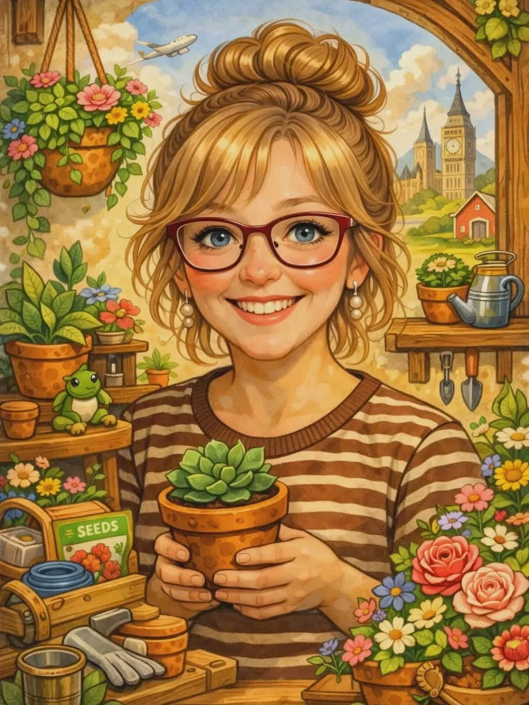 Gardening vibes and yours truly turned into a cartoon 😉
#deherdtgardens 
Spring kick-off market on March 14