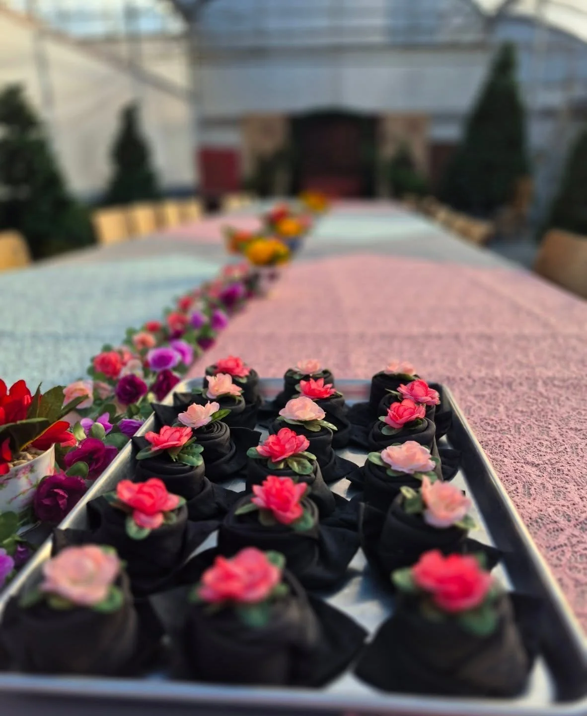 A beautiful sunny day to fold napkins for the Valentine's High Teas 😍 coming up
#deherdtgardens 
#elienekesbakeshop
#coffeeshop 
#hightea