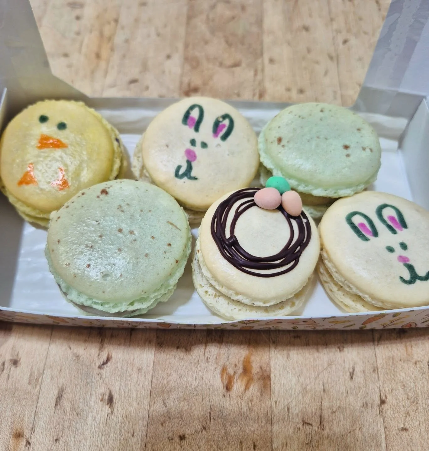 According to my calendar it is national macaron day! What better way to celebrate than the launch of our Easter macarons!
Our macarons are tediously made by hand, from scratch and filled with natural flavors!