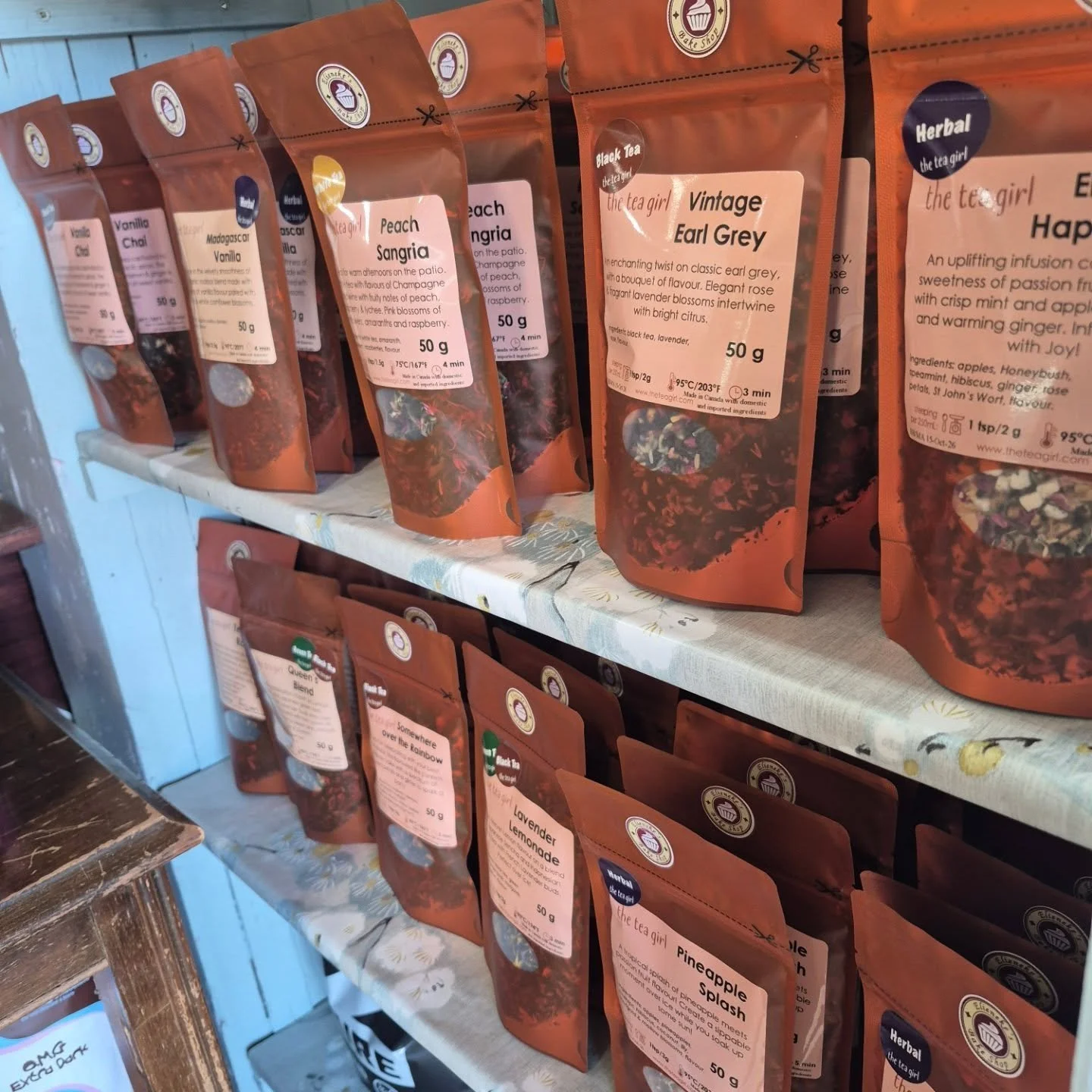 Good morning! 
We're all stocked up on locally made teas from @theteagirl 
We brought in some summer flavours that make delicious iced teas! 

Exciting news! We will now be serving these teas at our high tea events!