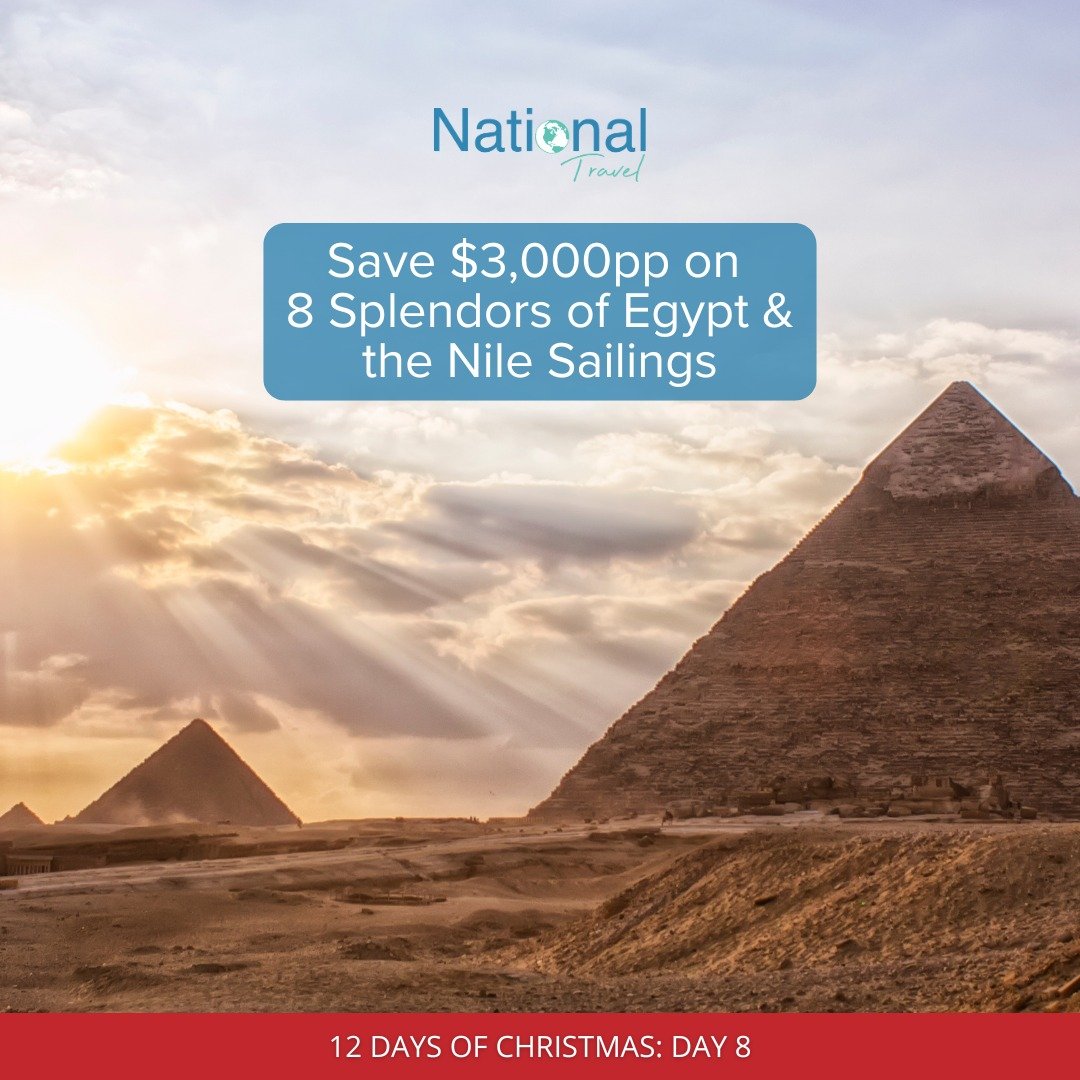 🎄 Day 8 of our Festive Series with Uniworld

Today we travel to one of the world&rsquo;s most extraordinary destinations &mdash; Splendors of Egypt &amp; the Nile, a 12 day journey roundtrip from Cairo aboard the luxurious S.S. Sphinx or the elegant