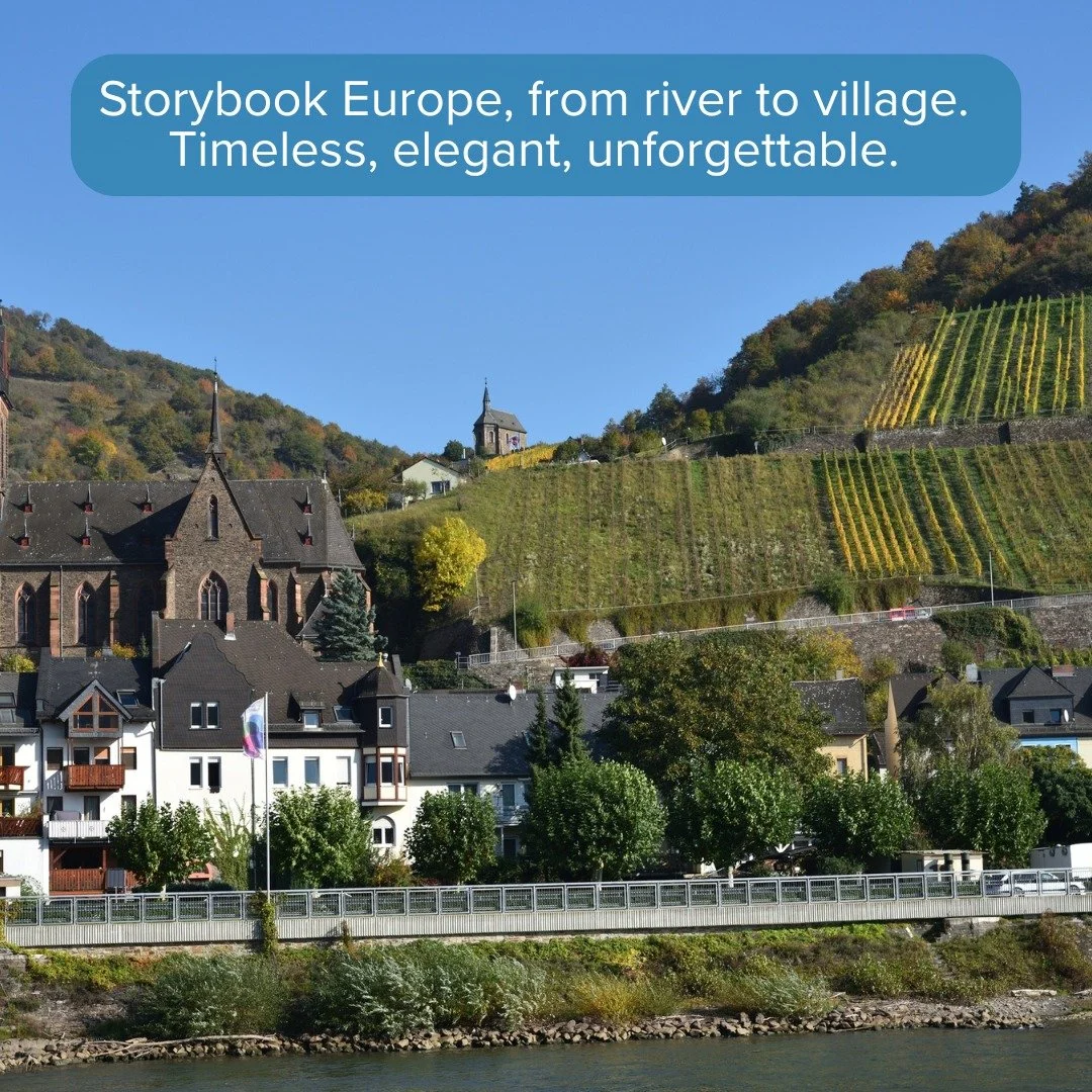 🌍 Scenic Romantic Rhine and Moselle: Fly Free to Europe

If you love scenery with substance, this all inclusive river cruise is pure Europe at its most charming. Think storybook villages, vineyard lined valleys, and unhurried days that still feel ri