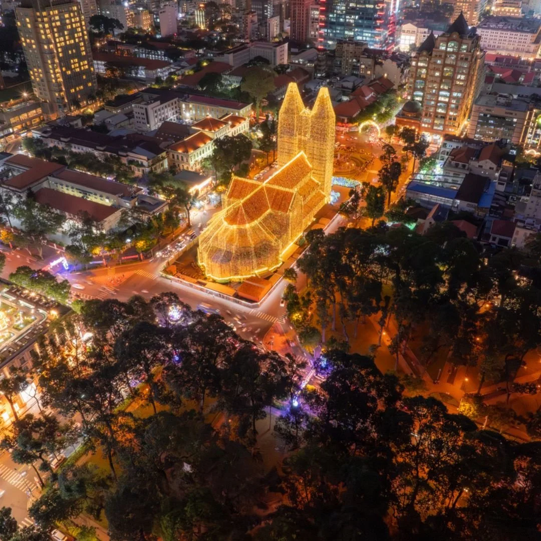 Christmas in Vietnam feels wonderfully unexpected, in the best way. In Ho Chi Minh City, Christmas Eve is often the biggest night, with streets glowing in lights and locals gathering to see nativity displays and festive decorations, even though Chris